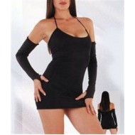 Terry Pau TP060828 Eldivenli Mini Elbise