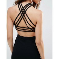 Terry Pau TP101243 Biyeli Sırt Dekolteli Mini Elbise